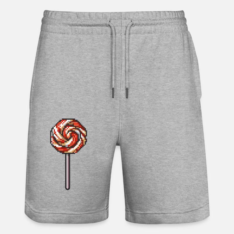 Icône de pixel de sucette - Short de jogging bio TRAINER Stanley/Stella unisexe - gris chiné