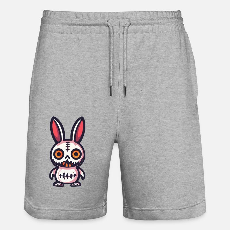 Lapin Halloween Bande dessinée Drôle - Short de jogging bio TRAINER Stanley/Stella unisexe - gris chiné
