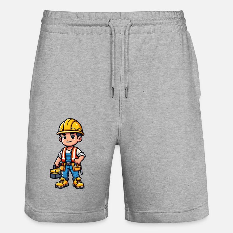 ouvrier du bâtiment - Short de jogging bio TRAINER Stanley/Stella unisexe - gris chiné