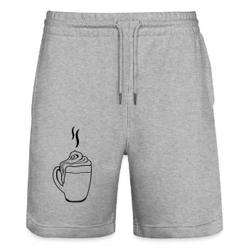 hot chocolate 01 - Stanley/Stella Unisex Bio Joggingshorts Trainer  - Grau meliert - Vorne - Nik (191cm) & Marisol (170cm)