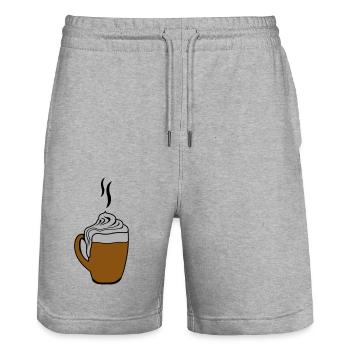 hot chocolate - Stanley/Stella Trainer Unisex Organic Jogging Shorts - heather grey - Front - Nik (191cm) & Marisol (170cm)