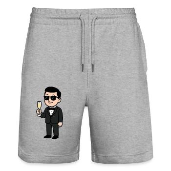 Bräutigam Hochzeit Comic - Stanley/Stella Unisex Bio Joggingshorts Trainer  - Grau meliert - Vorne - Nik (191cm) & Marisol (170cm)