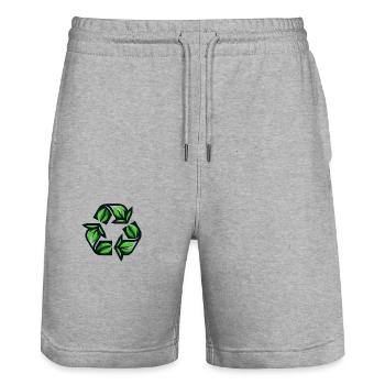 Recycled Sheets - Stanley/Stella Trainer Unisex Organic Jogging Shorts - heather grey - Front - Nik (191cm) & Marisol (170cm)
