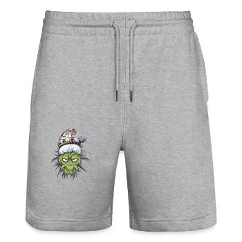 Christmas Gnom Weihnachten - Stanley/Stella Unisex Bio Joggingshorts Trainer  - Grau meliert - Vorne - Nik (191cm) & Marisol (170cm)