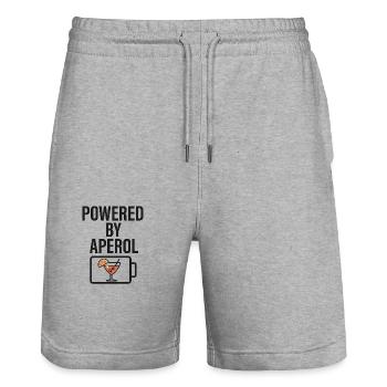 Powered by Aperoli - Stanley/Stella Unisex Bio Joggingshorts Trainer  - Grau meliert - Vorne - Nik (191cm) & Marisol (170cm)