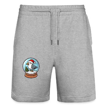 Glass Ball Snow Globe Moin Seagull Hat Christmas - Stanley/Stella Trainer Unisex Organic Jogging Shorts - heather grey - Front - Nik (191cm) & Marisol (170cm)