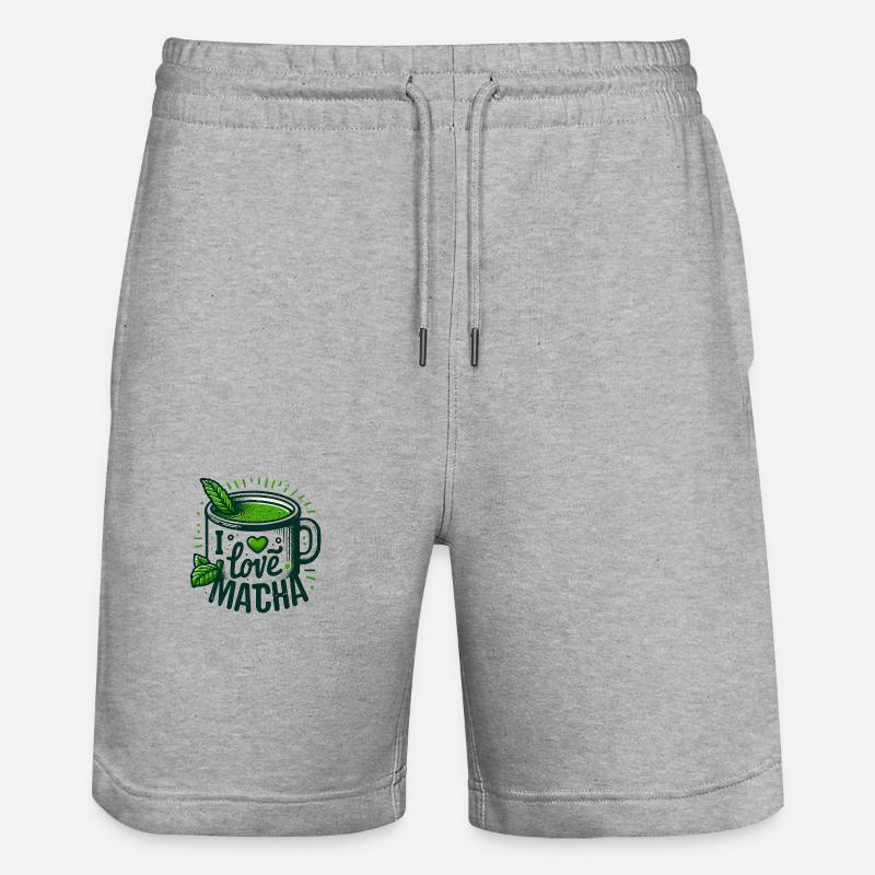 J'aime le matcha - Short de jogging bio TRAINER Stanley/Stella unisexe - gris chiné