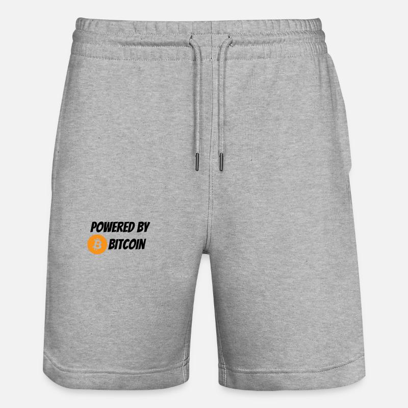 Angetrieben von Bitcoin - Stanley/Stella Unisex Bio Joggingshorts Trainer  - Grau meliert