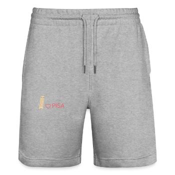 Pisa Passion : un style qui va conquérir votre cœur ! Cadeau - Short de jogging bio TRAINER Stanley/Stella unisexe - gris chiné - Devant - Nik (191cm) & Marisol (170cm)