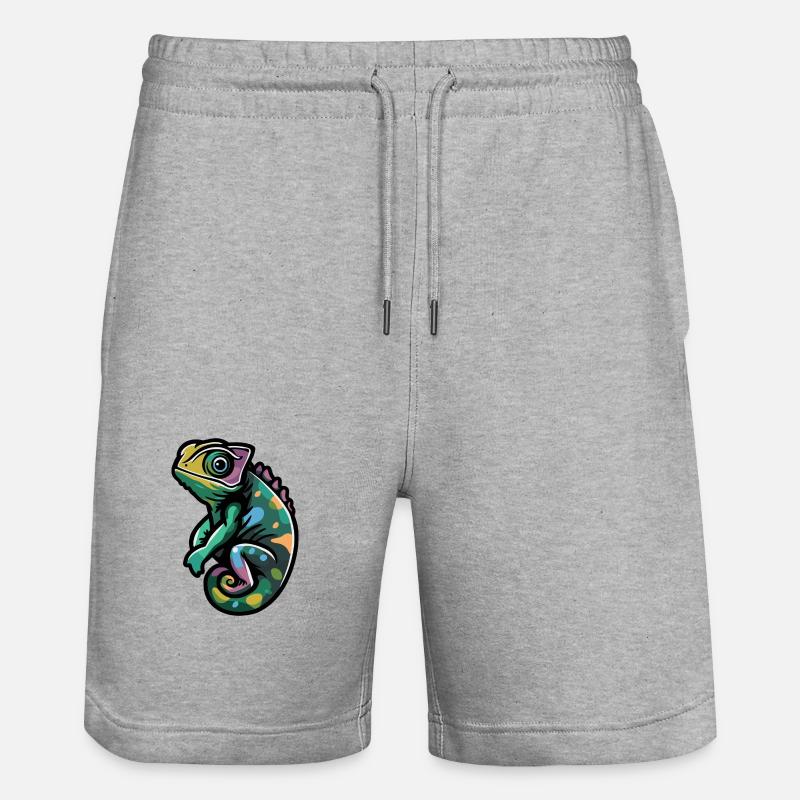 Chameleon Comic - Stanley/Stella Unisex Bio Joggingshorts Trainer  - Grau meliert
