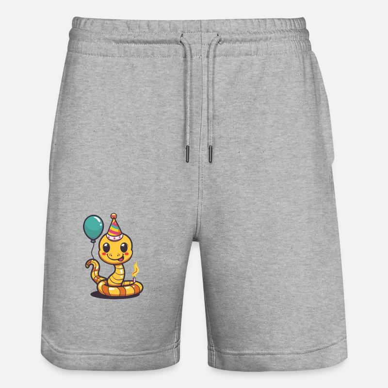 Serpent Cobra Anniversaire Bébé - Short de jogging bio TRAINER Stanley/Stella unisexe - gris chiné