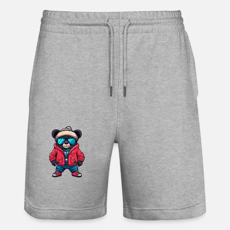 Bande dessinée Bear Cool - Short de jogging bio TRAINER Stanley/Stella unisexe - gris chiné
