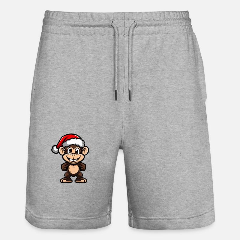 Singe Noël - Short de jogging bio TRAINER Stanley/Stella unisexe - gris chiné