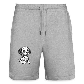 Chien Dalmatien Bande Dessinée Bébé - Short de jogging bio TRAINER Stanley/Stella unisexe - gris chiné - Devant - Nik (191cm) & Marisol (170cm)