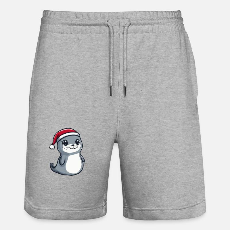 phoque animal Noël mignon - Short de jogging bio TRAINER Stanley/Stella unisexe - gris chiné
