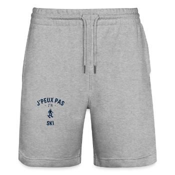 J peux pas j ai Ski - Short de jogging bio TRAINER Stanley/Stella unisexe - gris chiné - Devant - Nik (191cm) & Marisol (170cm)