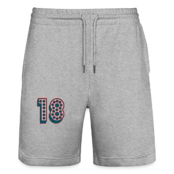 ALLES GUTE ZUM GEBURTSTAG. ALLES GUTE ZUM GEBURTSTAG. JAHRESTAG. - Stanley/Stella Unisex Bio Joggingshorts Trainer  - Grau meliert - Vorne - Nik (191cm) & Marisol (170cm)