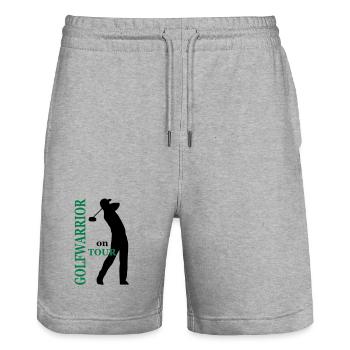 golf - Stanley/Stella Trainer Unisex Organic Jogging Shorts - heather grey - Front - Nik (191cm) & Marisol (170cm)