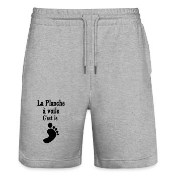 Windsurfen / Windsurfer / Windsurf / Windsurfing - Stanley/Stella Unisex Bio Joggingshorts Trainer  - Grau meliert - Vorne - Nik (191cm) & Marisol (170cm)