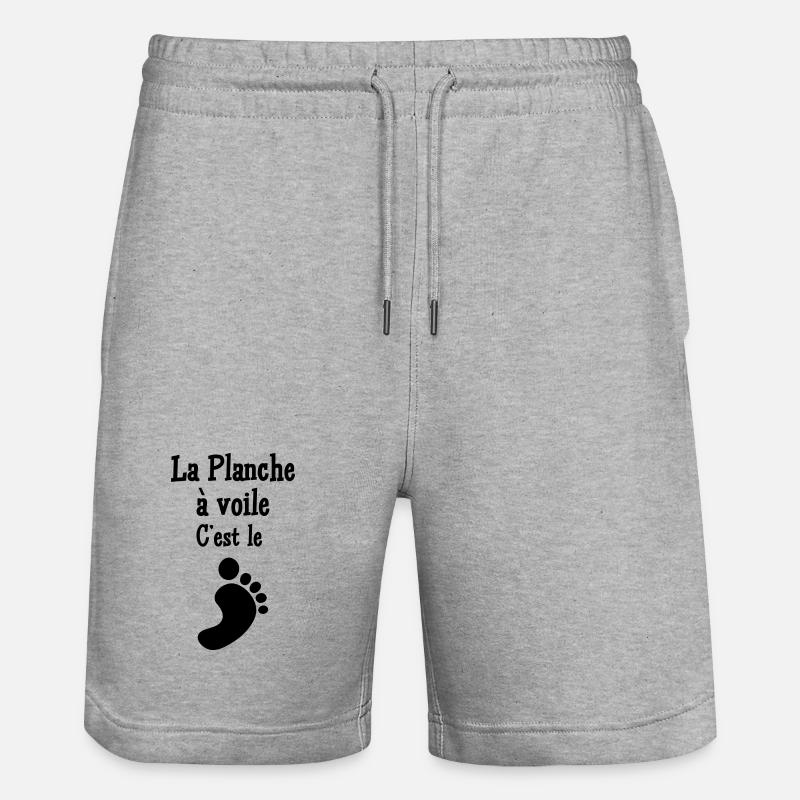 Windsurfen / Windsurfer / Windsurf / Windsurfing - Stanley/Stella Unisex Bio Joggingshorts Trainer - Grau meliert