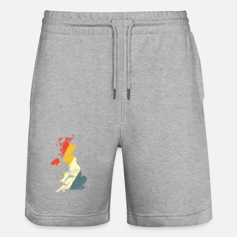 Gradient prismatice cartographique du Royaume-Uni - Short de jogging bio TRAINER Stanley/Stella unisexe - gris chiné
