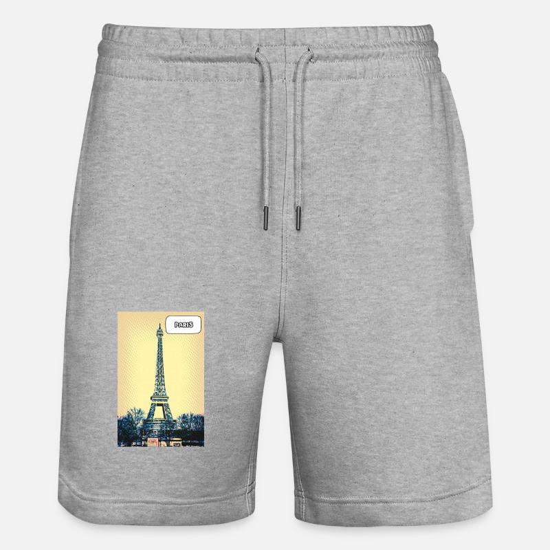 Eiffel Pop Art Paris - Stanley/Stella Unisex Bio Joggingshorts Trainer  - Grau meliert