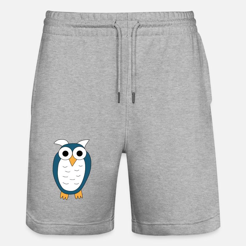 Eule blaue Eule - Stanley/Stella Unisex Bio Joggingshorts Trainer  - Grau meliert