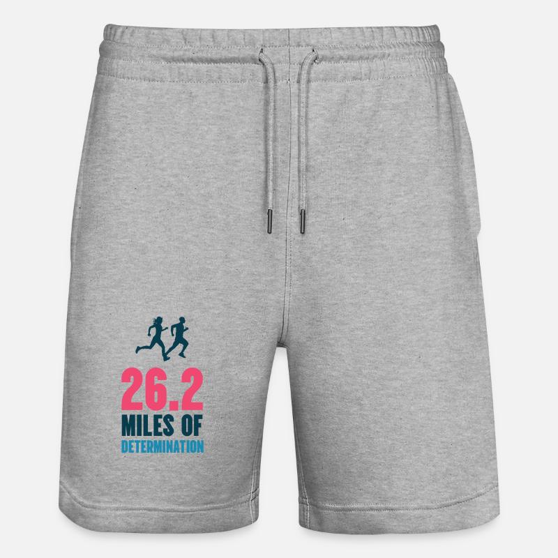 Marathon - 26,2 miles de détermination - Short de jogging bio TRAINER Stanley/Stella unisexe - gris chiné