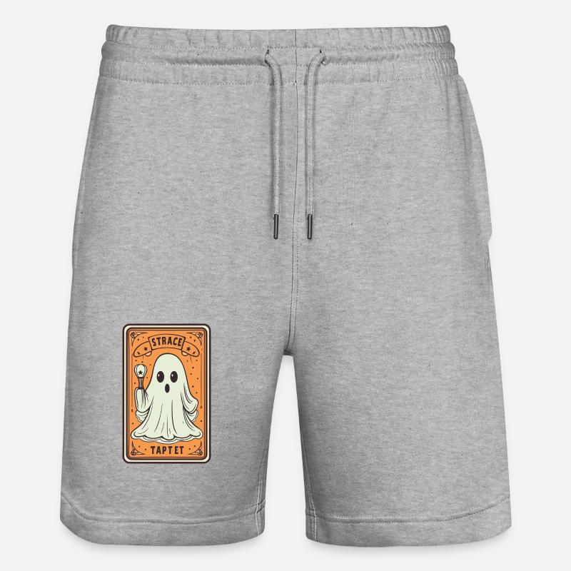 Tarot Karte Geist mit Stock - Stanley/Stella Unisex Bio Joggingshorts Trainer - Grau meliert