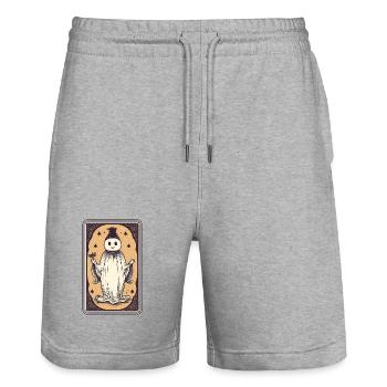 Glücklicher Geist Tarot Karte - Stanley/Stella Unisex Bio Joggingshorts Trainer  - Grau meliert - Vorne - Nik (191cm) & Marisol (170cm)