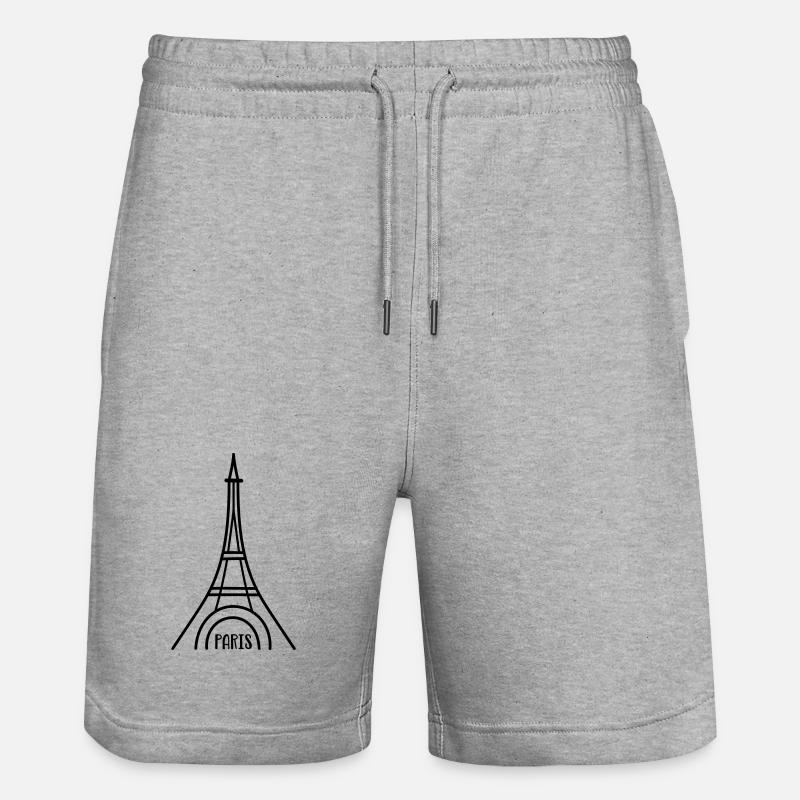 Paris avec la Tour Eiffel - Short de jogging bio TRAINER Stanley/Stella unisexe - gris chiné