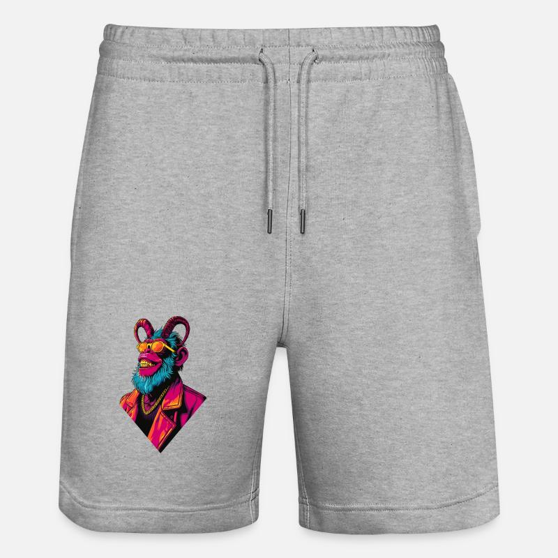 Devil Monkey - Stanley/Stella Unisex Bio Joggingshorts Trainer  - Grau meliert