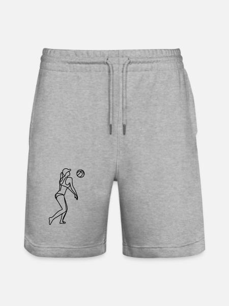 Beachvolleyballspieler Mädchen - Stanley/Stella Unisex Bio Joggingshorts Trainer  - Grau meliert
