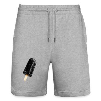 cream on a stick black - Stanley/Stella Trainer Unisex Organic Jogging Shorts - heather grey - Front - Nik (191cm) & Marisol (170cm)