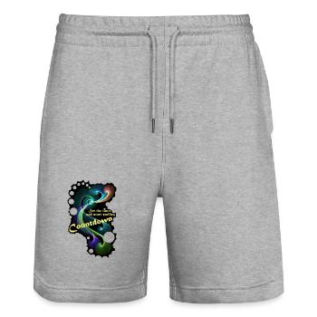 Countdown Smiling timer - Stanley/Stella Unisex Bio Joggingshorts Trainer  - Grau meliert - Vorne - Nik (191cm) & Marisol (170cm)