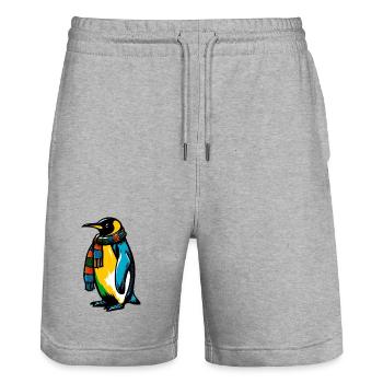 Pingouin - Short de jogging bio TRAINER Stanley/Stella unisexe - gris chiné - Devant - Nik (191cm) & Marisol (170cm)