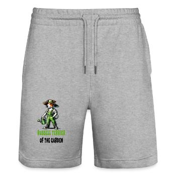 Jack Russell Terrier Gärtner - Stanley/Stella Unisex Bio Joggingshorts Trainer  - Grau meliert - Vorne - Nik (191cm) & Marisol (170cm)
