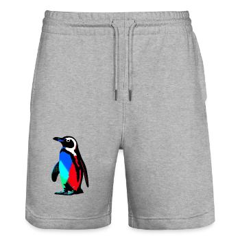 Pingouin - Short de jogging bio TRAINER Stanley/Stella unisexe - gris chiné - Devant - Nik (191cm) & Marisol (170cm)