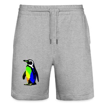 Pingouin - Short de jogging bio TRAINER Stanley/Stella unisexe - gris chiné - Devant - Nik (191cm) & Marisol (170cm)