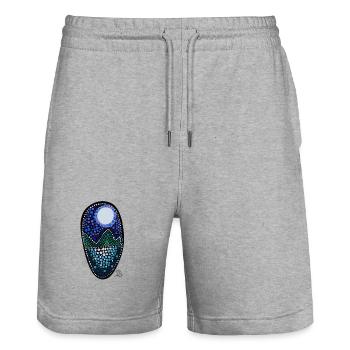 Mondnacht - Stanley/Stella Unisex Bio Joggingshorts Trainer  - Grau meliert - Vorne - Nik (191cm) & Marisol (170cm)