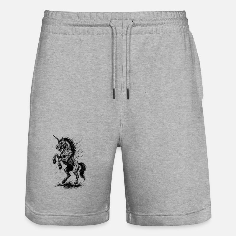 Licorne Crépuscule - Short de jogging bio TRAINER Stanley/Stella unisexe - gris chiné