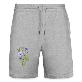 Fleur - Short de jogging bio TRAINER Stanley/Stella unisexe - gris chiné - Devant - Nik (191cm) & Marisol (170cm)
