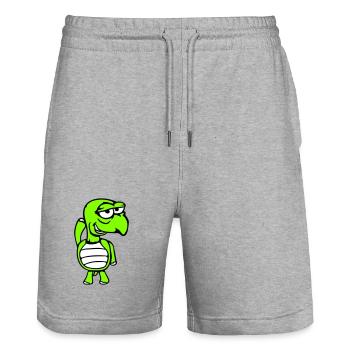 turtle mischievous funny silly shame cheeky - Stanley/Stella Trainer Unisex Organic Jogging Shorts - heather grey - Front - Nik (191cm) & Marisol (170cm)