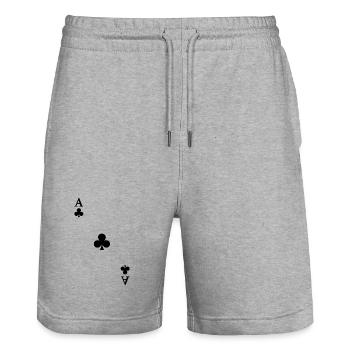 Spielkarten Kontrast - Kreuz-Ass - Stanley/Stella Unisex Bio Joggingshorts Trainer  - Grau meliert - Vorne - Nik (191cm) & Marisol (170cm)