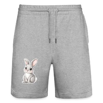 Hare - Stanley/Stella Trainer Unisex Organic Jogging Shorts - heather grey - Front - Nik (191cm) & Marisol (170cm)
