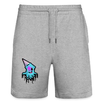 Wilder Oktopus - Stanley/Stella Unisex Bio Joggingshorts Trainer  - Grau meliert - Vorne - Nik (191cm) & Marisol (170cm)