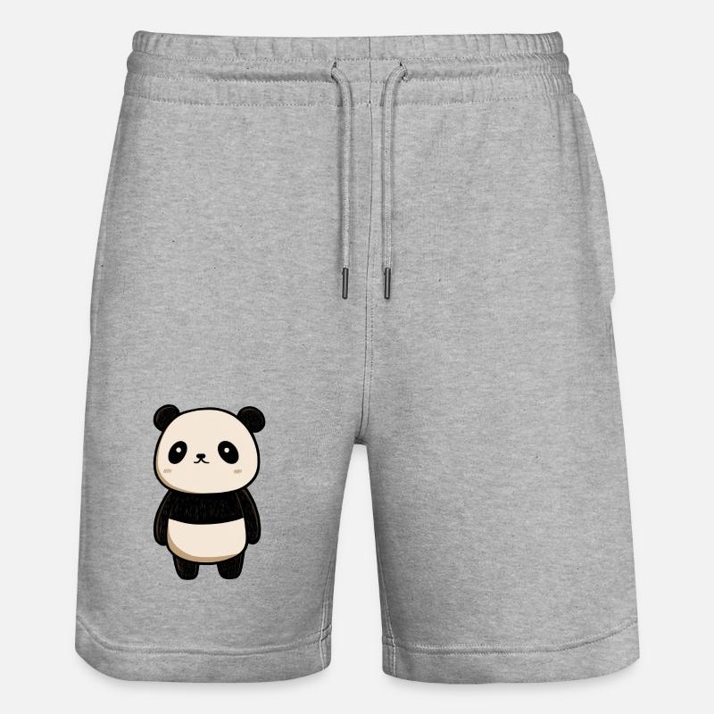 dessin panda, panda mignon, bébé panda - Short de jogging bio TRAINER Stanley/Stella unisexe - gris chiné