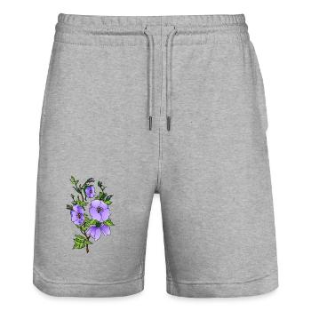 Fleur - Short de jogging bio TRAINER Stanley/Stella unisexe - gris chiné - Devant - Nik (191cm) & Marisol (170cm)