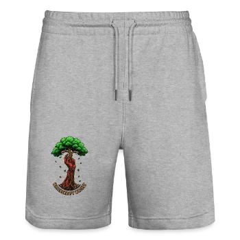Willenskraft Wachst - Stanley/Stella Unisex Bio Joggingshorts Trainer  - Grau meliert - Vorne - Nik (191cm) & Marisol (170cm)