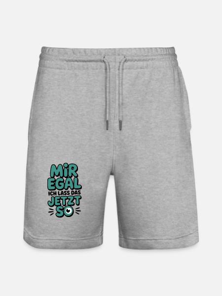 I don't care now so eye - Stanley/Stella Trainer Unisex Organic Jogging Shorts - heather grey